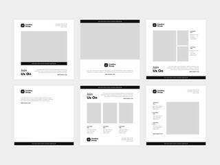 Set of Minimal White Interior Square Banners for Poster, Flyer, and Social Media Post Templates. These designs embody simplicity and modernity, utilizing a white color scheme.