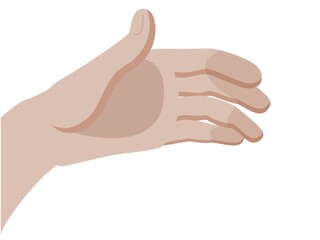 Empty hand showing gestures holding the smartphone, bottle, holding hands etc isolated on white background.