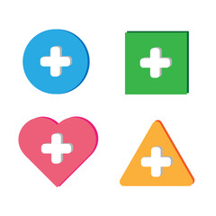Fototapeta premium Set of various shape with plus sign vector illustration