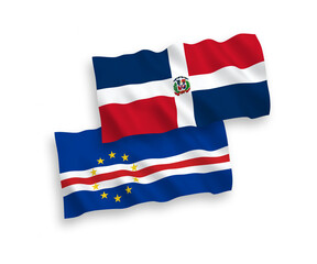 Flags of Dominican Republic and Republic of Cabo Verde on a white background