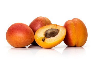 Fresh organic apricot isolated on white background