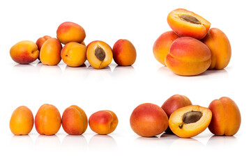composite of fresh organic apricot isolated on white background
