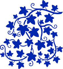 Silhouette of Ivy Leaves Branches