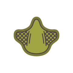 Protection mask, vector flat paintball or airsoft icon