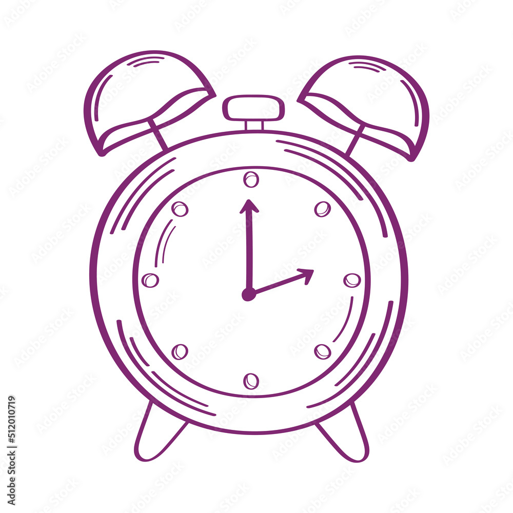 Poster alarm clock doodle style