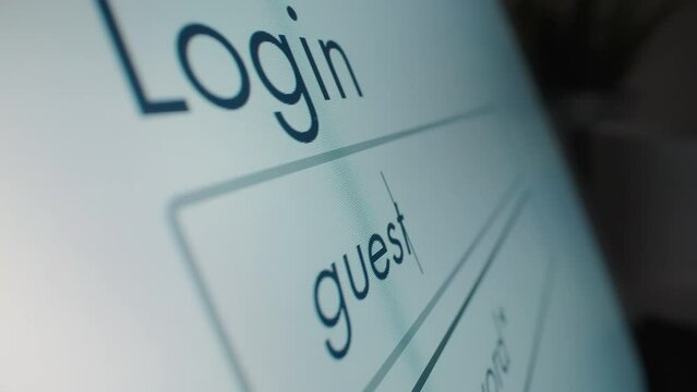 Motorized moving shot of logging in as guest, shot with macro probe lens