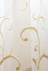 tulle background with embroidery