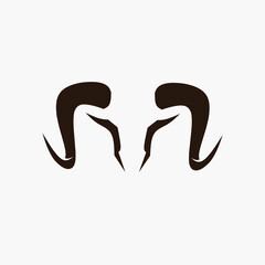Bull minimalist logo. Simple negative space vector design