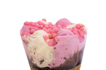 ice cream in waffle cone isolated