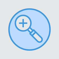 Fototapeta premium Zoom in icon in blue style about user interface, use for website mobile app presentation