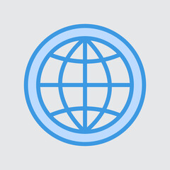 Browser icon in blue style about user interface, use for website mobile app presentation