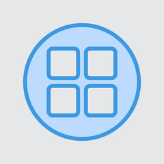 Menu icon in blue style about user interface, use for website mobile app presentation