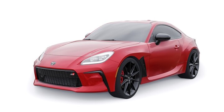 Paris, France - 4 March 2022. Toyota GR 86 2022. Compact sports coupe. 3d render