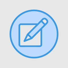 Edit icon in blue style about user interface, use for website mobile app presentation