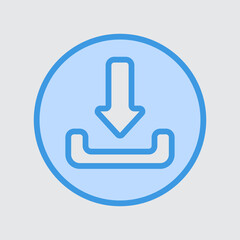 Download icon in blue style about user interface, use for website mobile app presentation