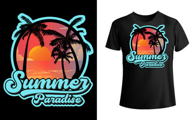 Summer paradise tee shirt, California beach t shirt, California summer paradise t-shirt design vector 
