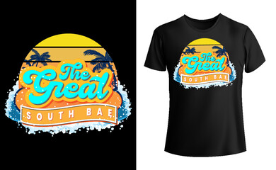 The great south bay tee shirt, summer vacation t-shirt design vector 