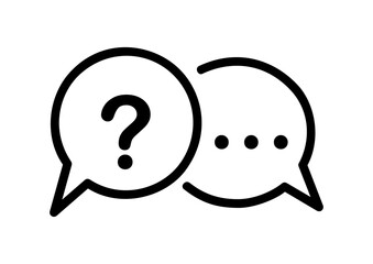 QUESTION MARK SIGN IN A SPEECH BUBBLE
