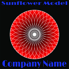Logo Circle Sunflower Detail Vector Company Leaflet
