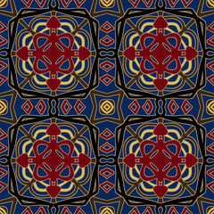 Multi-Color Morocco Seamless Pattern. Traditional Arabic Islamic Background. Vintage, Turkish, Indian style Ideal for carpet, ceramics, tiles. Vector Illustration.