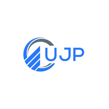 UJP Flat accounting logo design on white background. UJP creative initials Growth graph letter logo concept. UJP business finance logo design.
