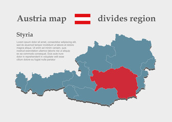 Fototapeta premium Vector map Austria, region Styria