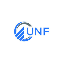 UNF Flat accounting logo design on white background. UNF creative initials Growth graph letter logo concept. UNF business finance logo design.
