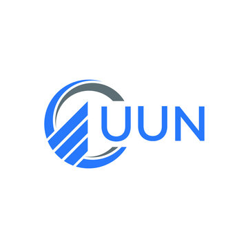 UUN Flat accounting logo design on white background. UUN creative initials Growth graph letter logo concept. UUN business finance logo design. 