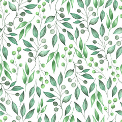 Seamless green leaves