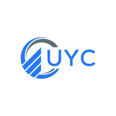 UYC Flat accounting logo design on white background. UYC creative initials Growth graph letter logo concept. UYC business finance logo design. 