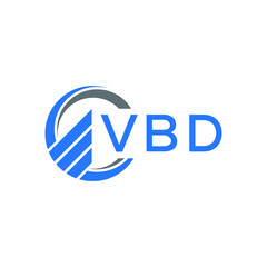 VBD Flat accounting logo design on white background. VBD creative initials Growth graph letter logo concept. VBD business finance logo design. 