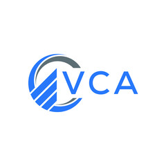 VCA Flat accounting logo design on white background. VCA creative initials Growth graph letter logo concept. VCA business finance logo design. 