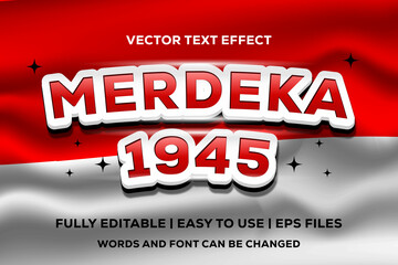 merdeka vector text effect fully editable