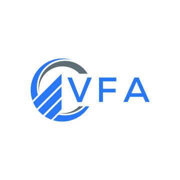 VFA Flat accounting logo design on white background. VFA creative initials Growth graph letter logo concept. VFA business finance logo design.
