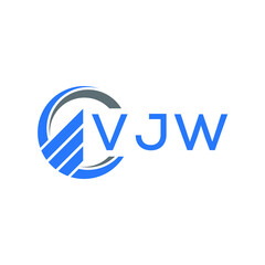 VJW Flat accounting logo design on white background. VJW creative initials Growth graph letter logo concept. VJW business finance logo design. 