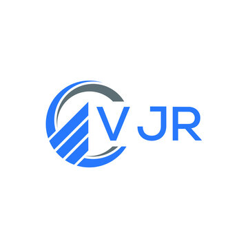 VJR Flat accounting logo design on white background. VJR creative initials Growth graph letter logo concept. VJR business finance logo design. 