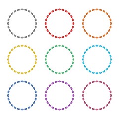 Lotus circle frame icon isolated on white background. Set icons colorful