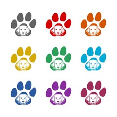 Pet care dog icon isolated on white background. Set icons colorful