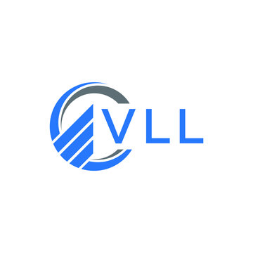 VLL Flat accounting logo design on white background. VLL creative initials Growth graph letter logo concept. VLL business finance logo design.

