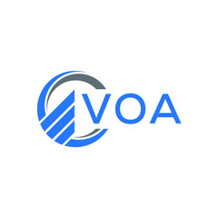 VOA Flat accounting logo design on white background. VOA creative initials Growth graph letter logo concept. VOA business finance logo design.
