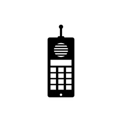Satellite Phone, Satphone Communication Equipment. Flat Vector Icon illustration. Simple black symbol on white background. Satellite Phone, Satphone sign design template for web and mobile UI element.