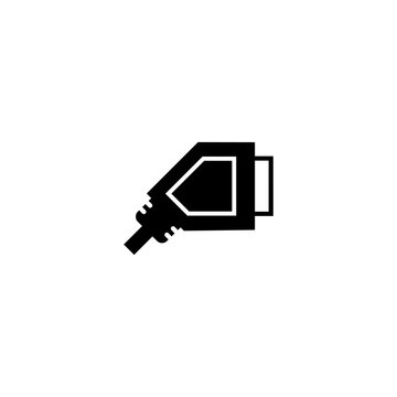 SCART Connector Cable for TV Displays, DVD, Receiver. Flat Vector Icon illustration. Simple black symbol on white background. SCART Connector Cable sign design template for web and mobile UI element.