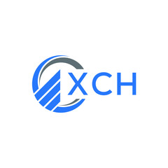 XCH Flat accounting logo design on white background. XCH creative initials Growth graph letter logo concept. XCH business finance logo design. 