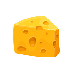 Gouda, radamer or brick cheese, vector icon