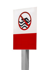 No swimming sign isolated on white