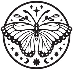 Celestial Magic Butterfly, Moon and Stars