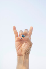 Sign of skin muscle of finger and hand on white background.