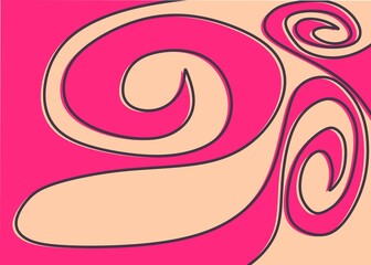 Abstract background with cute wavy and curly pattern