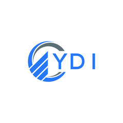 YDI Flat accounting logo design on white background. YDI creative initials Growth graph letter logo concept. YDI business finance logo design. 