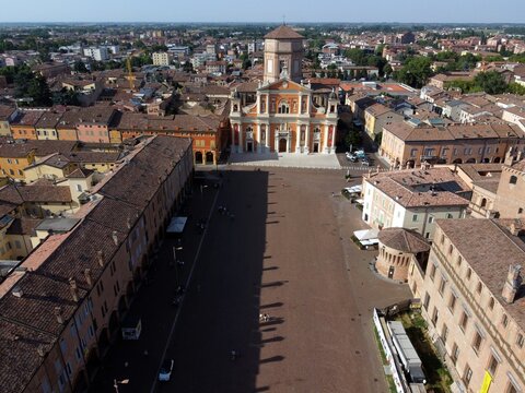 aerial view of Carpi town. Carpi, Modena, Emilia Romagna, Italy